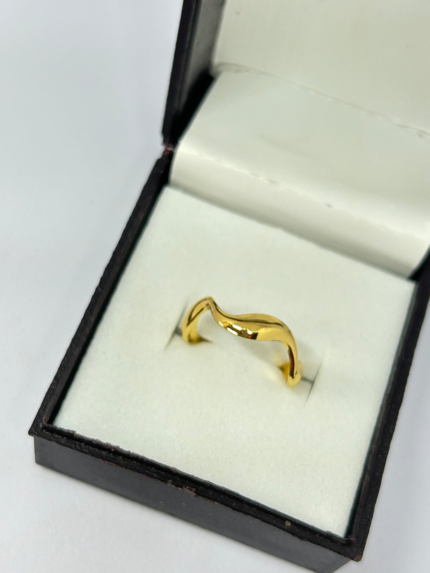Golden Wave Adjustable Ring