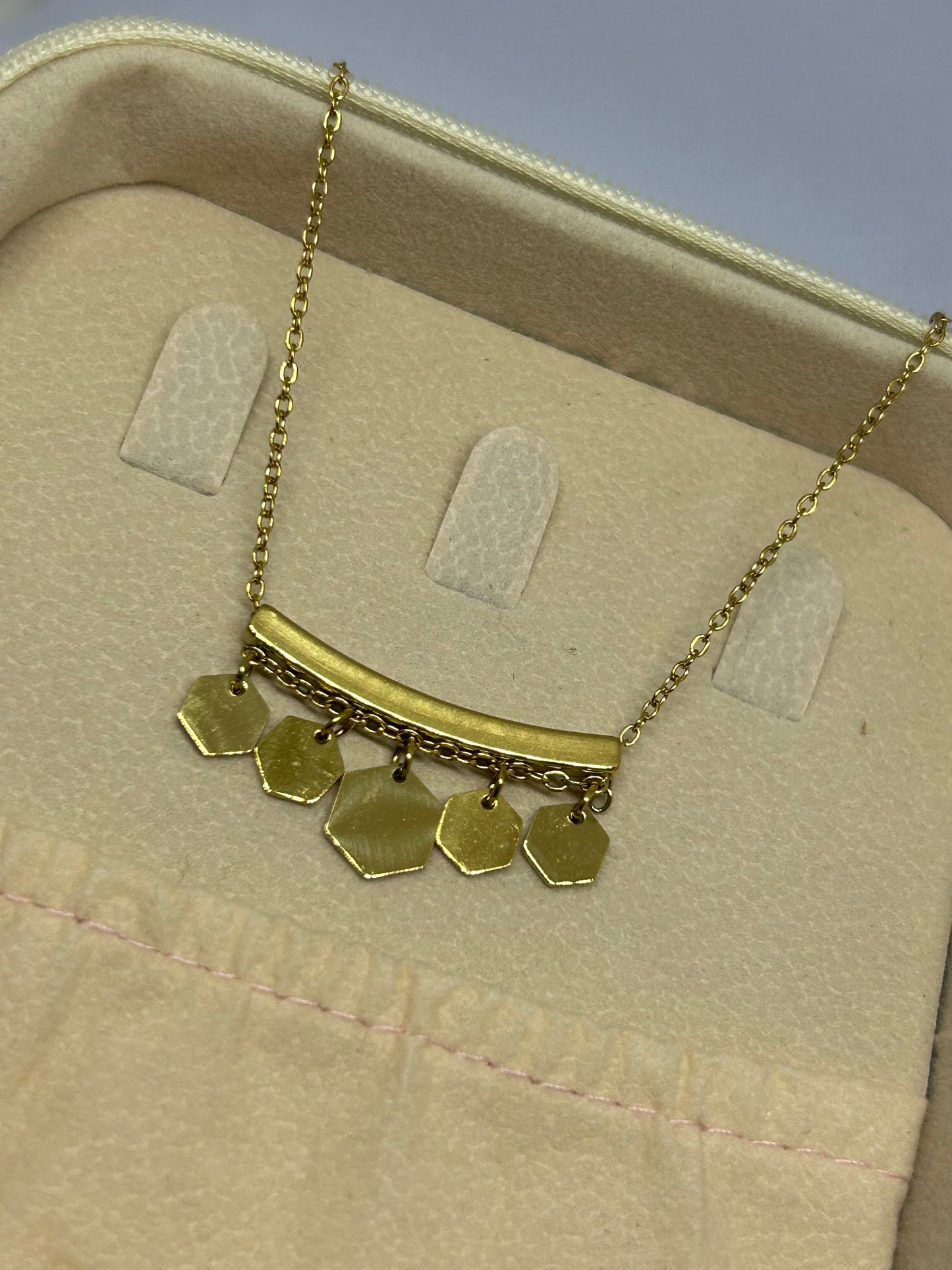Golden Hexa Charm Necklace