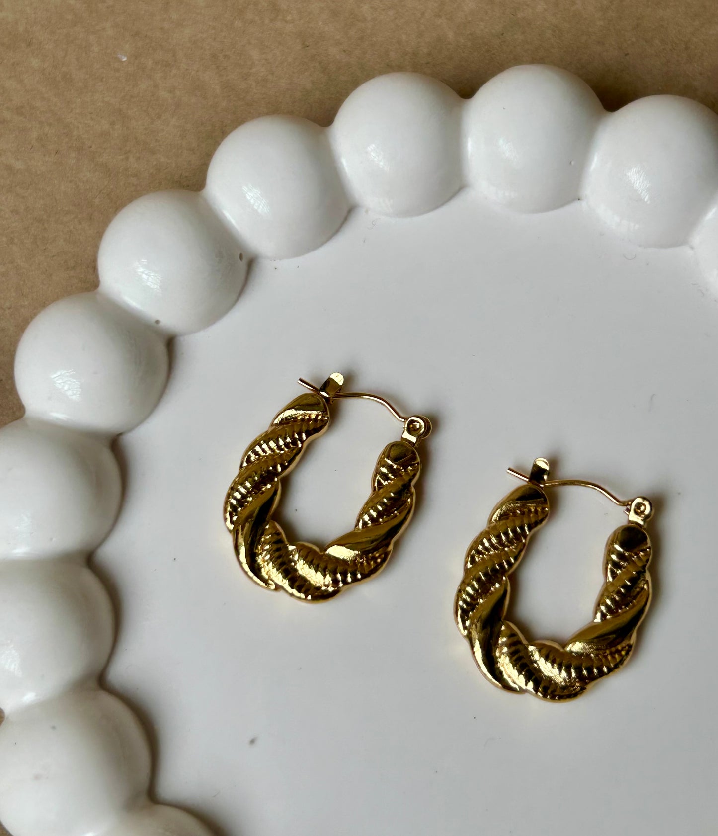 Anti Tarnish Rope Twist Hoops