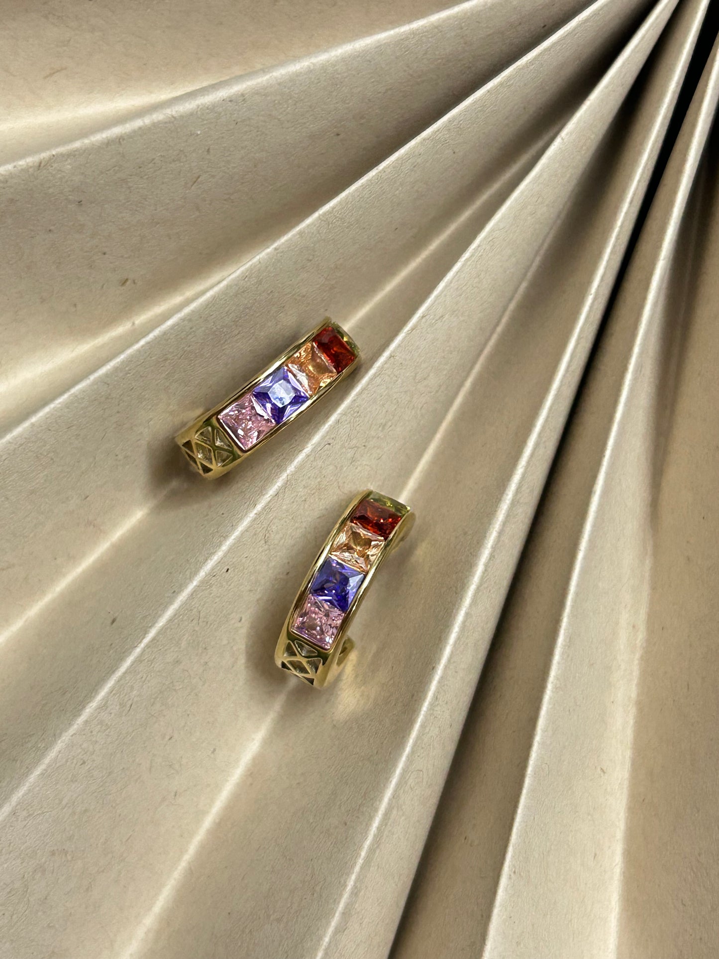 Multicolour Half Hoop Earrings
