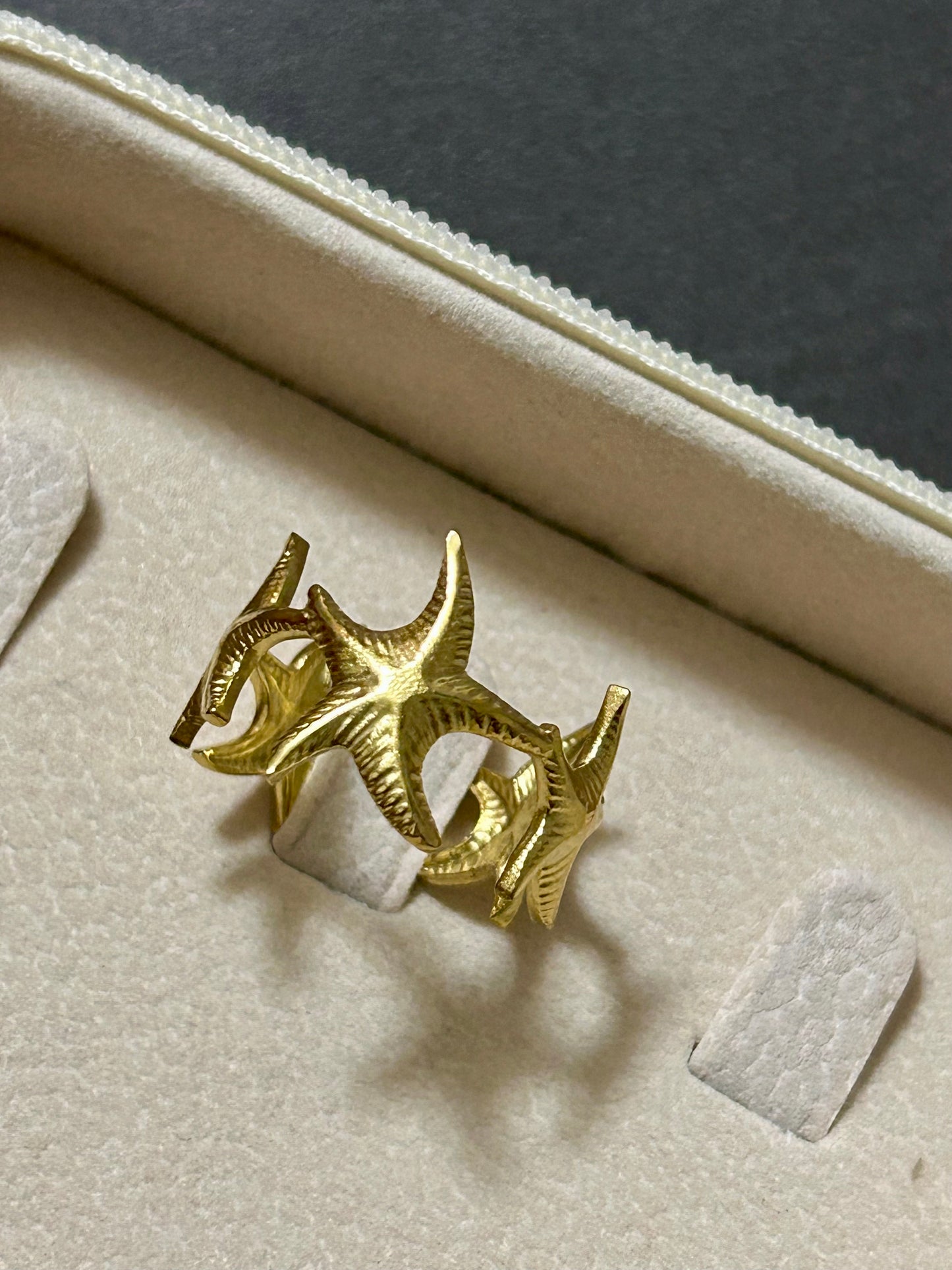 Golden Starfish Ring