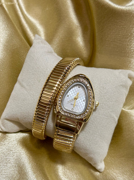 Diamond Snake Watch(White Dial)