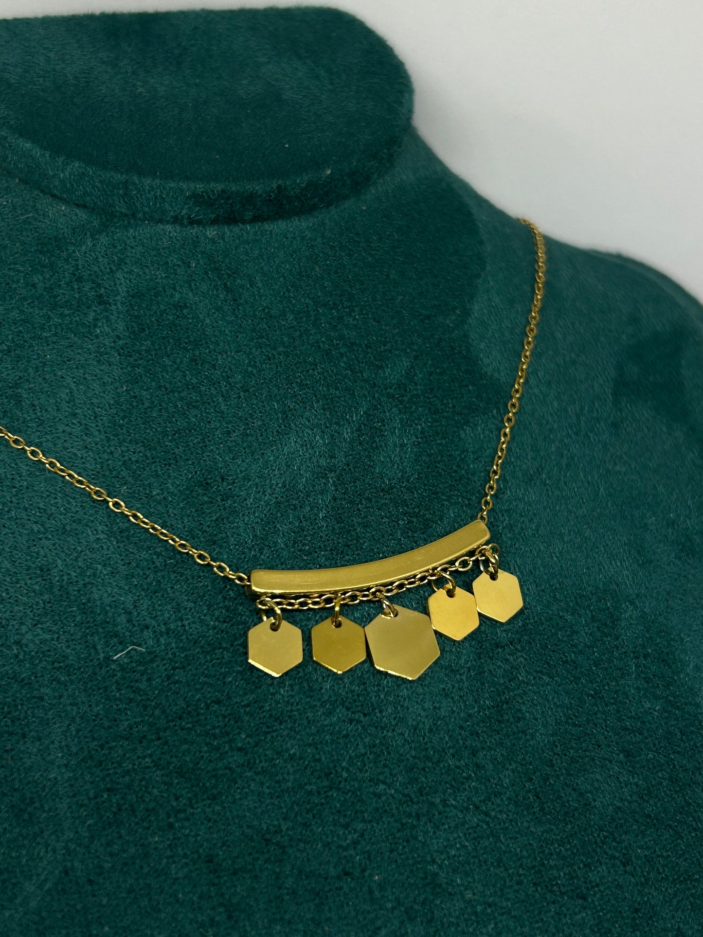 Golden Hexa Charm Necklace