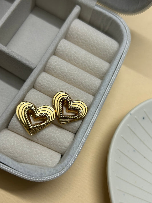 Golden Love Layers Studs