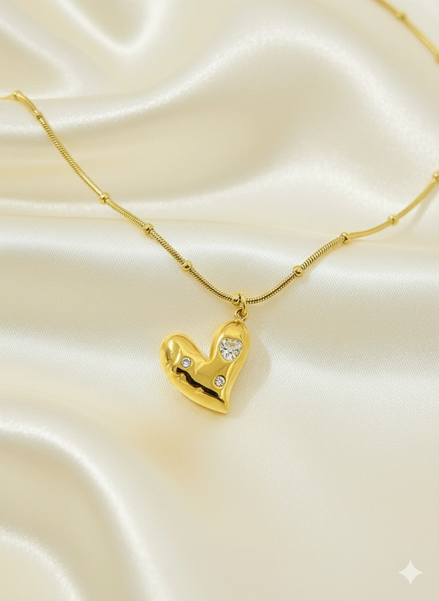 Golden Glow Heart Necklace