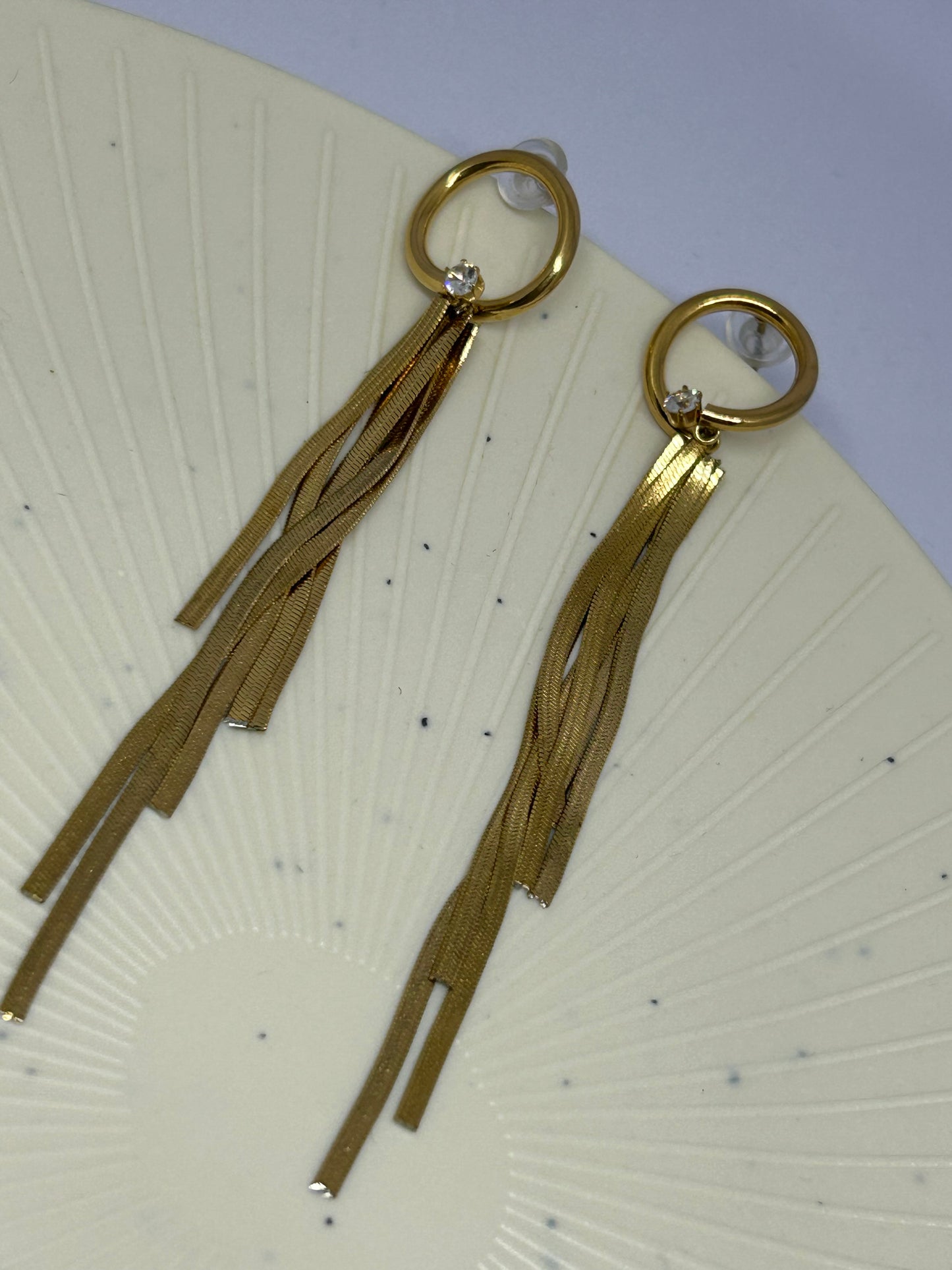 Diamond Stud with Fringes