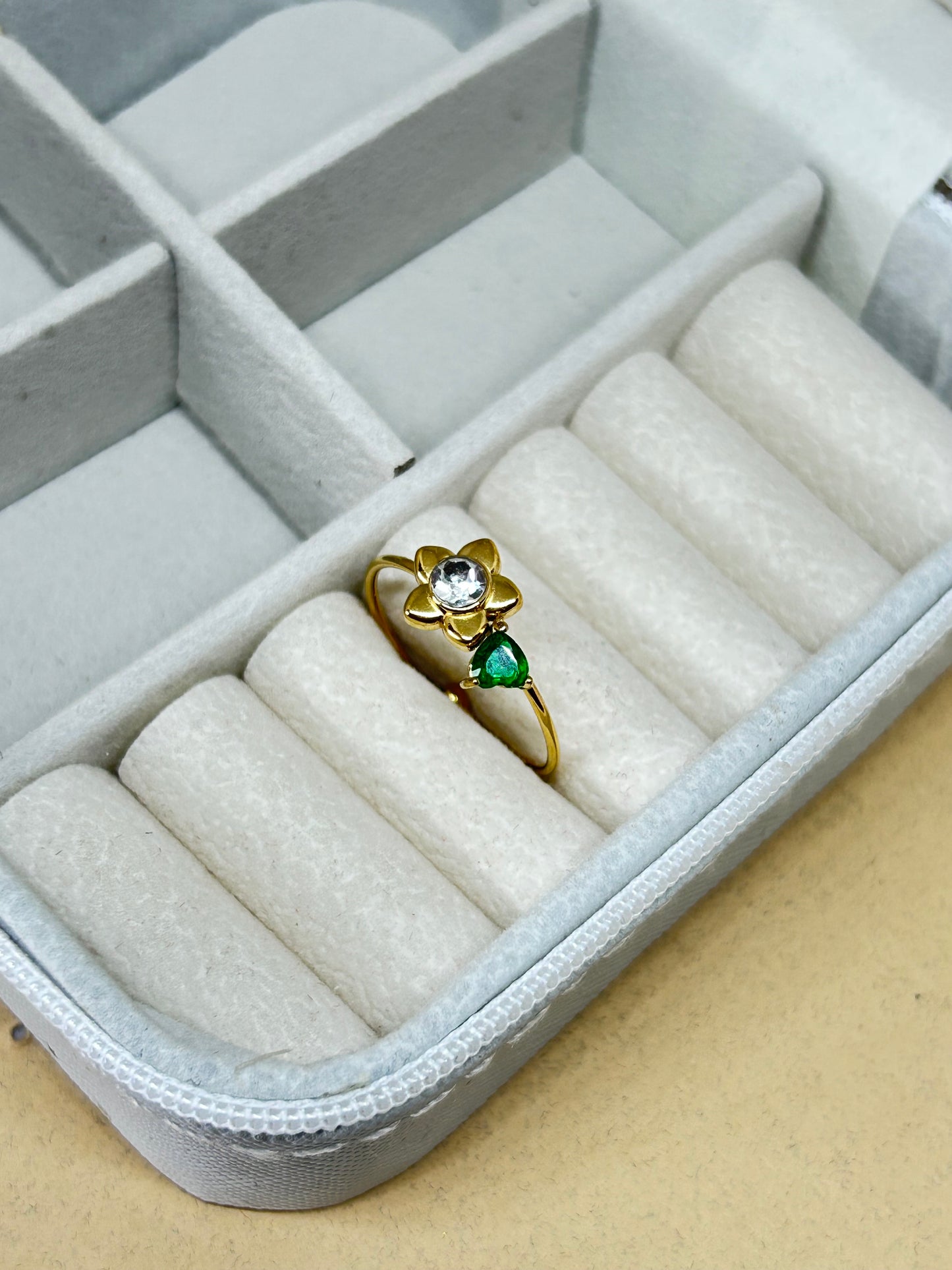Blooming Heart Adjustable Ring