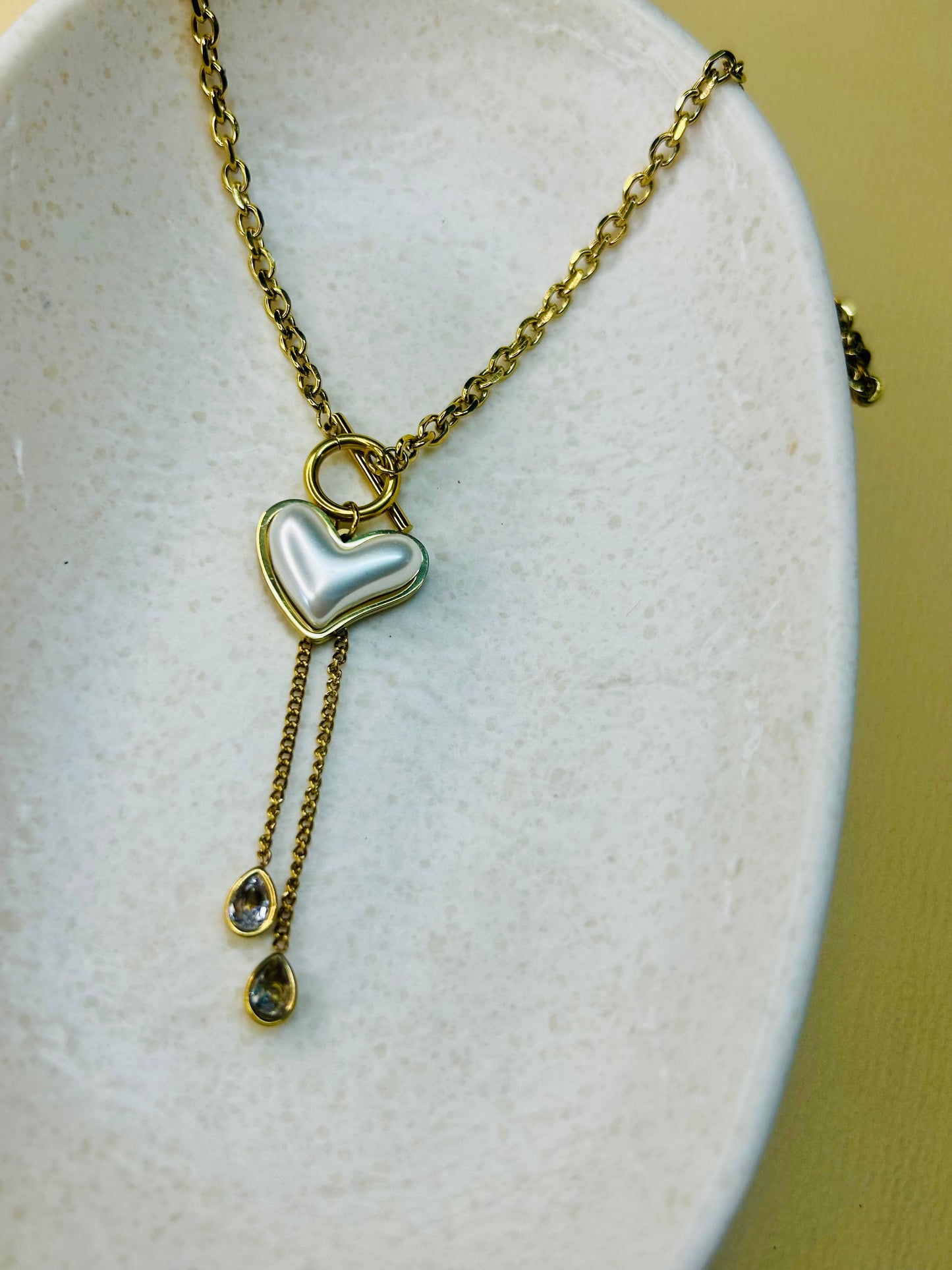 Open Heart Drop Anti Tarnish Necklace