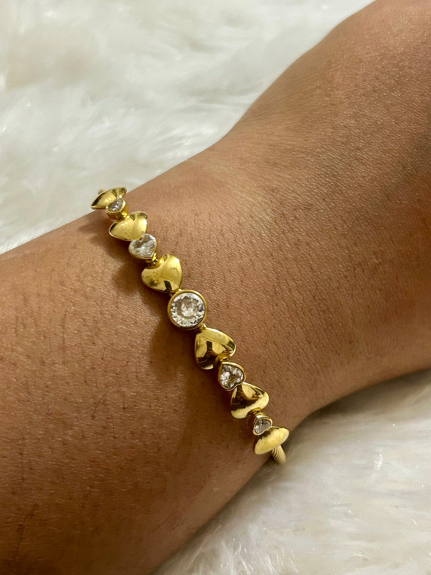 White Hearts Bracelet