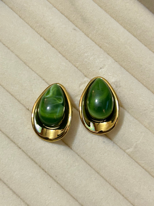 Green Chunky Earrings