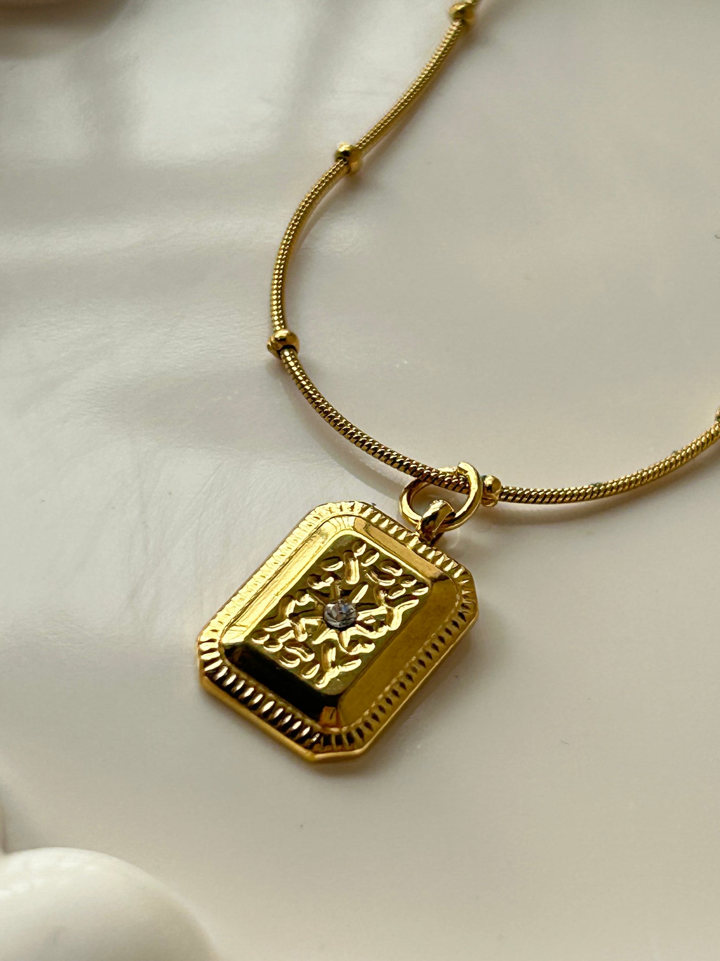 Antique Anti Tarnish Temple-Inspired Pendant Necklace