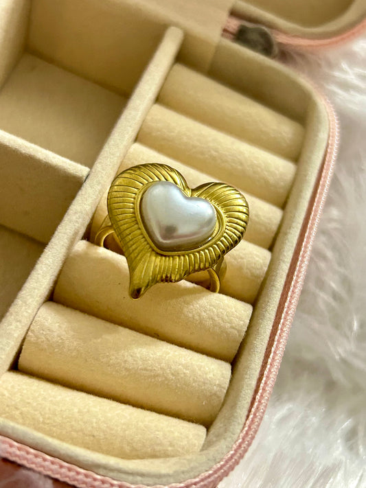 Heart with Pearl Ring