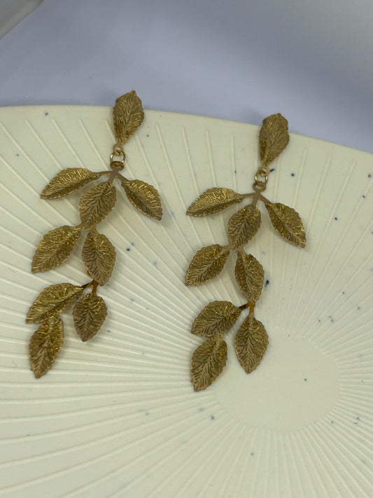 Golden Vine Drop Earring