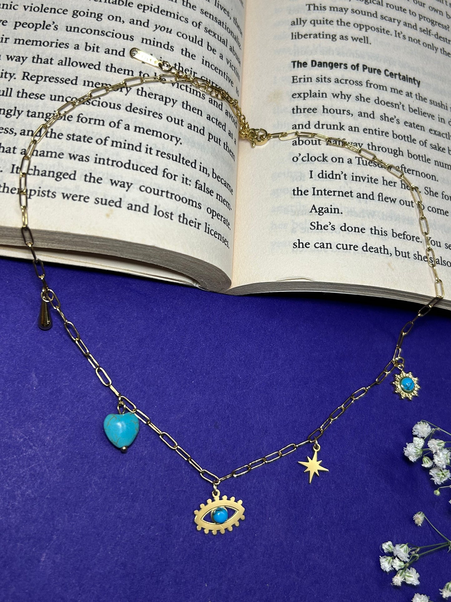 Evil Eye Blue Charms Necklace