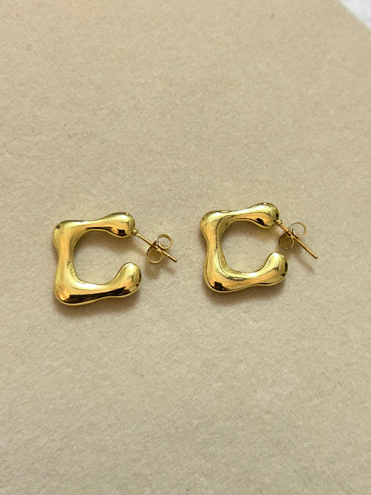 Melted Gold Hoops