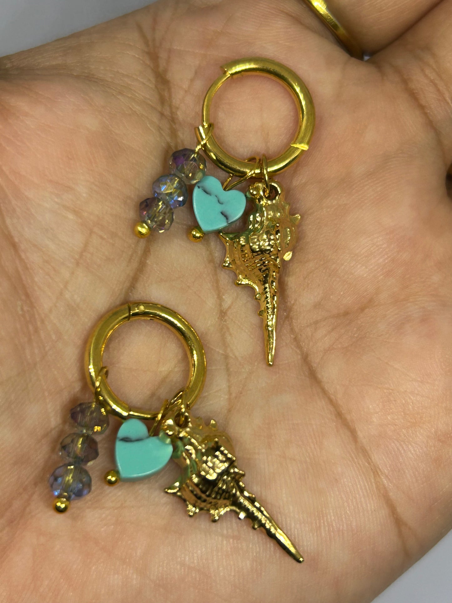 Shell and Blue Heart Huggies