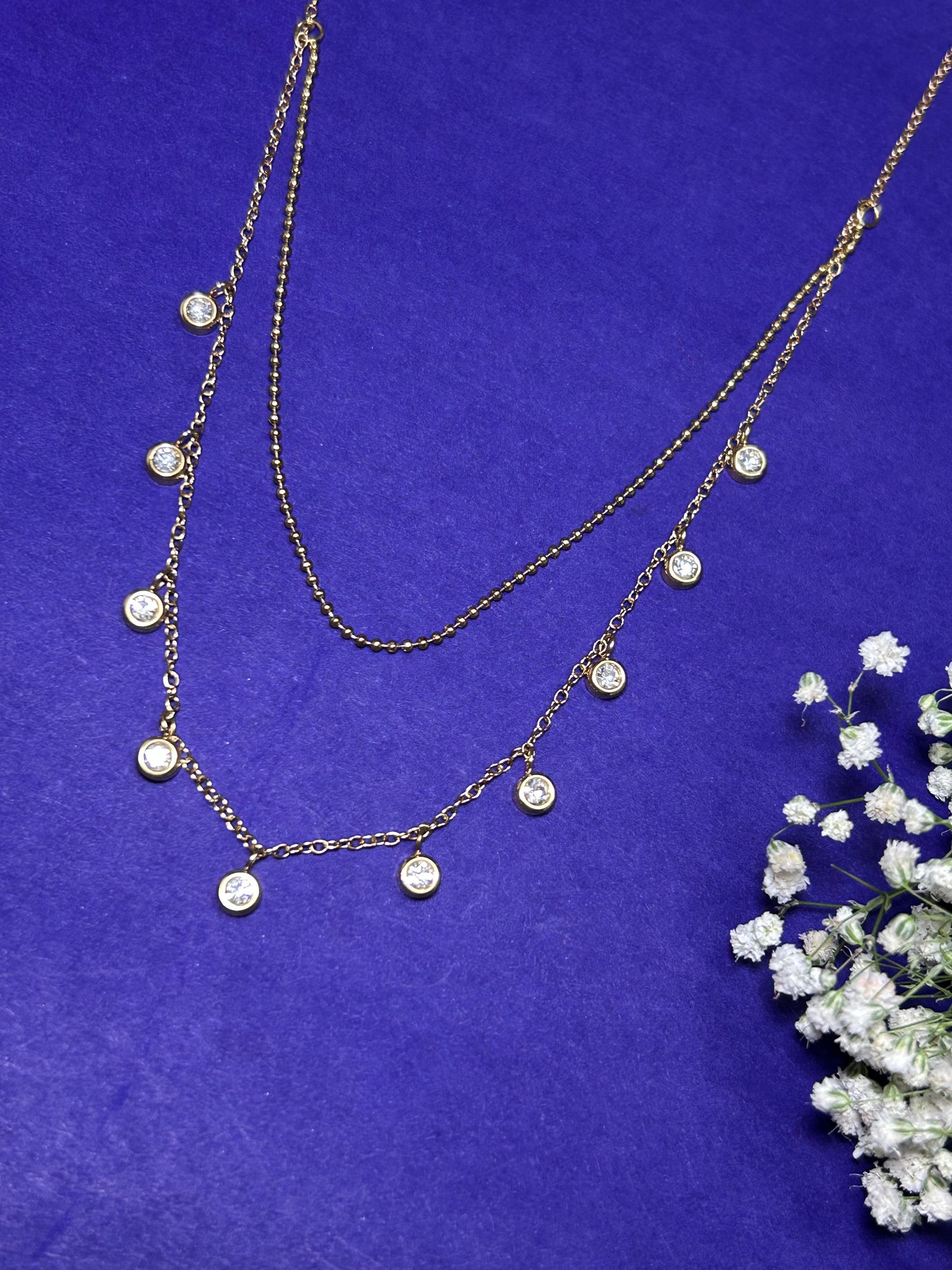 Double Layered Diamond Necklace