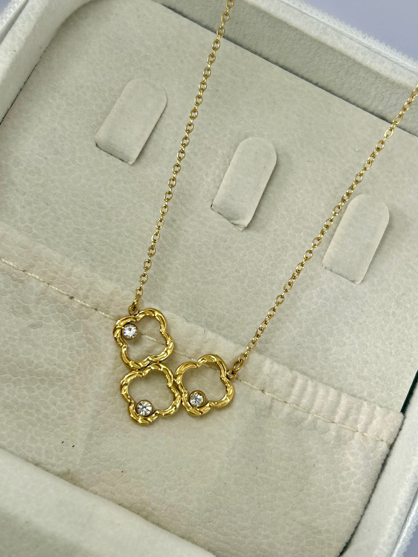 Golden Clover Charm Necklace