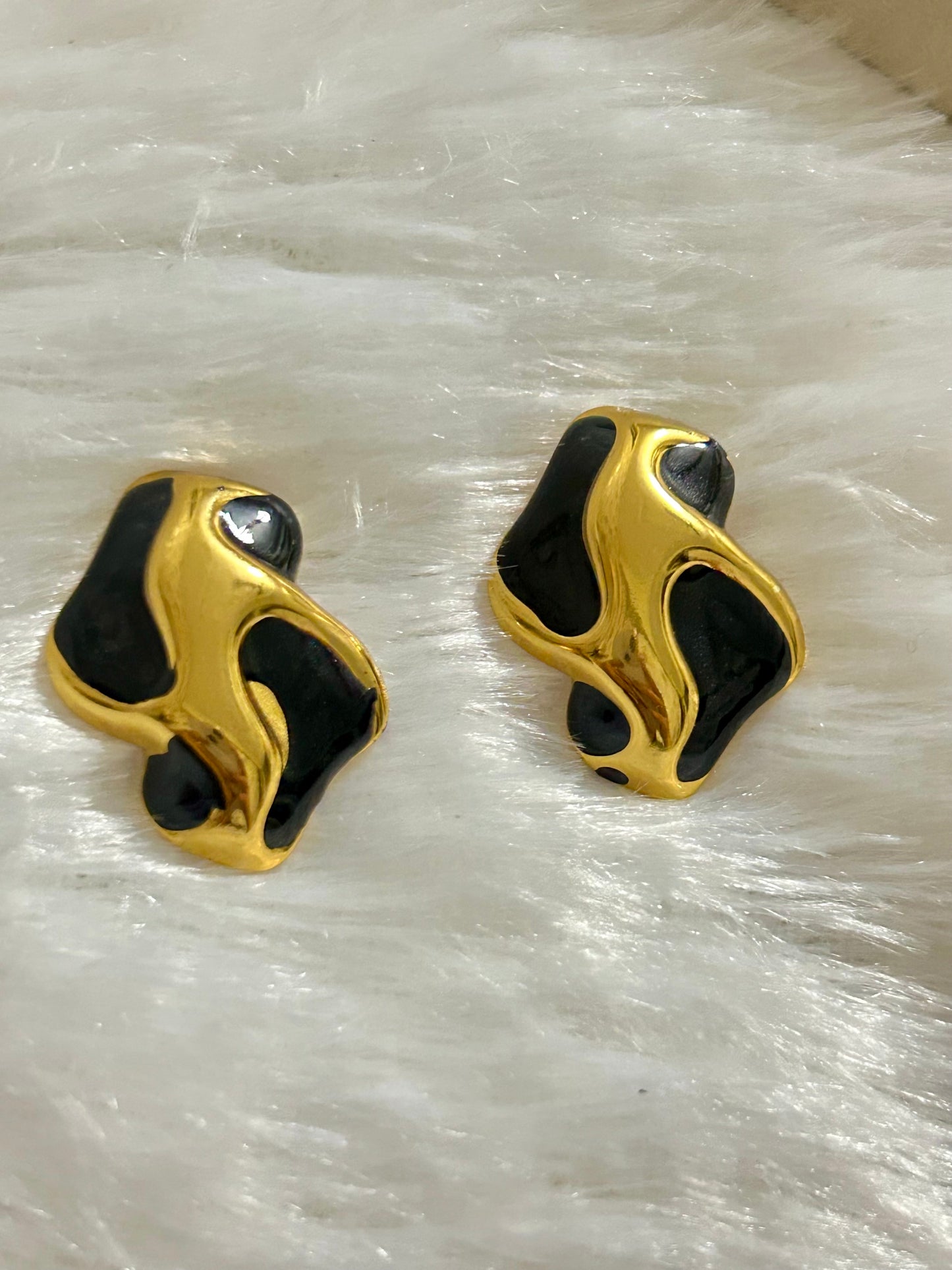 Black Liquid Statement Studs