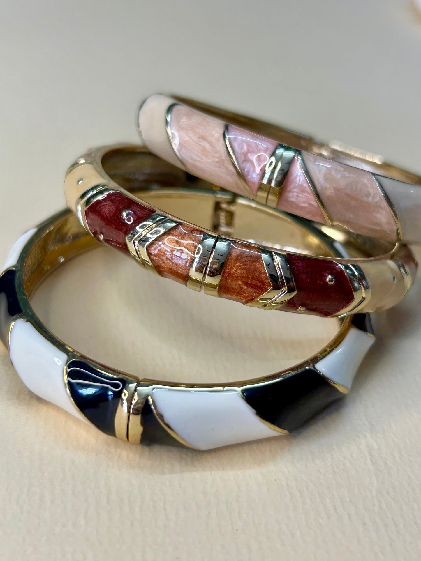 Noir Ivory Enamel Bangle