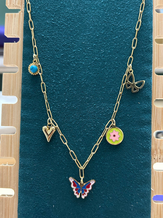 Butterflies Charm Necklace