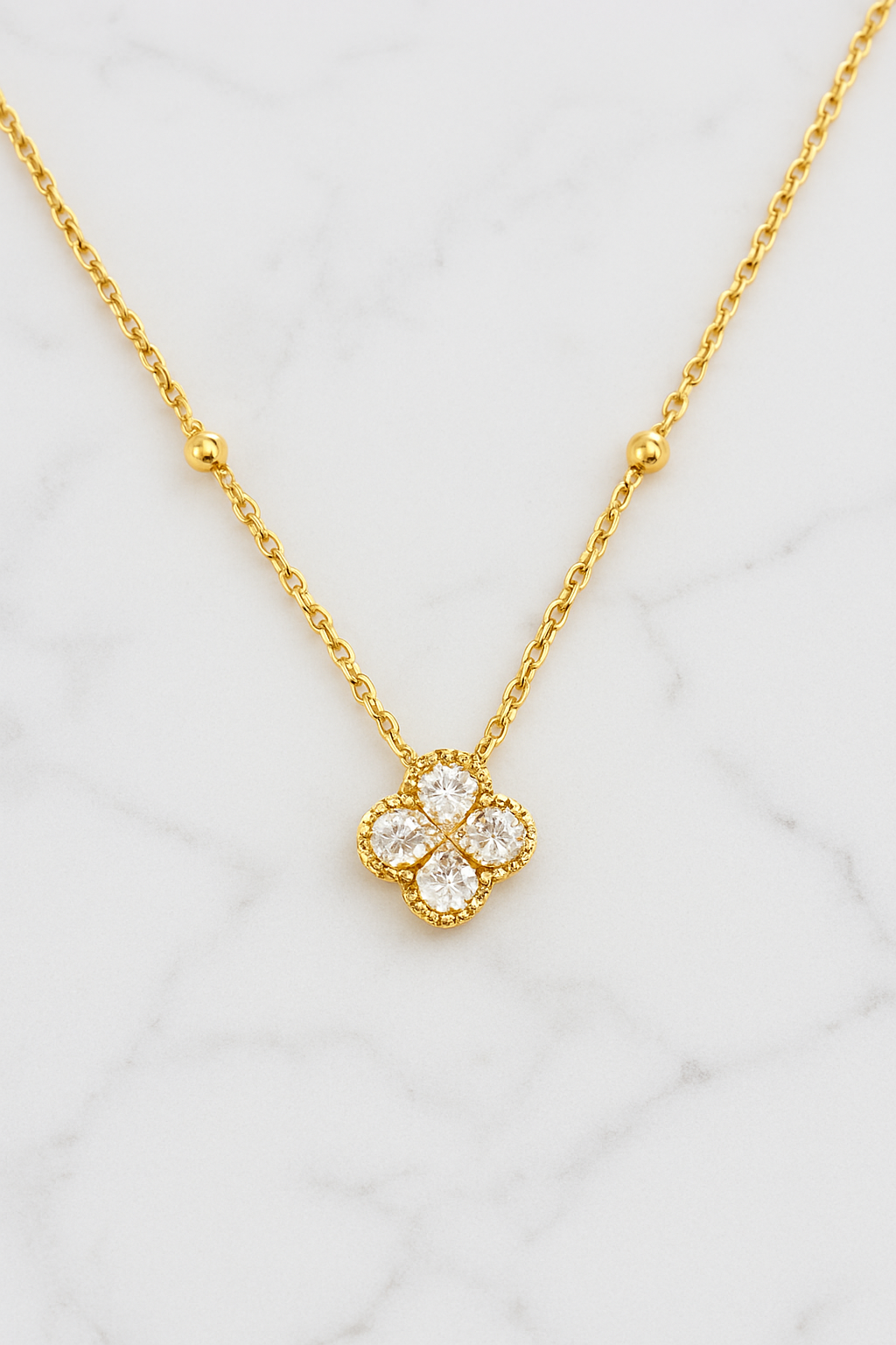 Golden Clover Sparkle Necklace