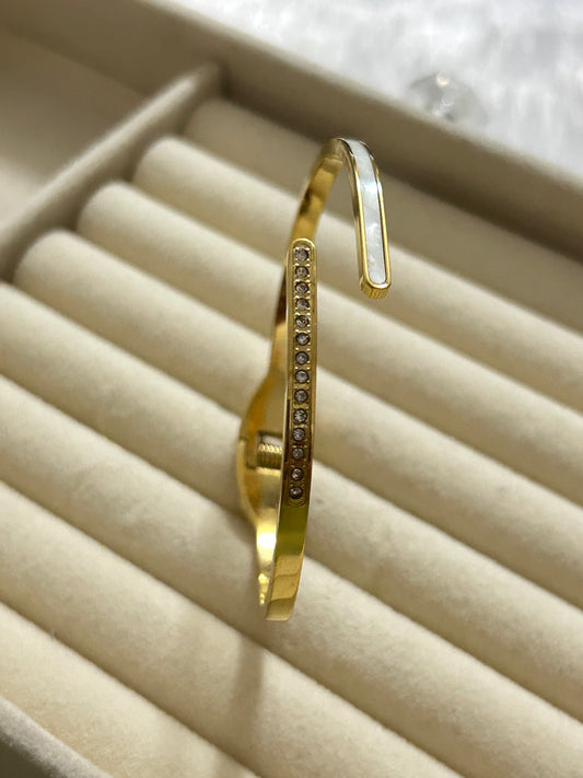 White Enamel with Diamond Bracelet