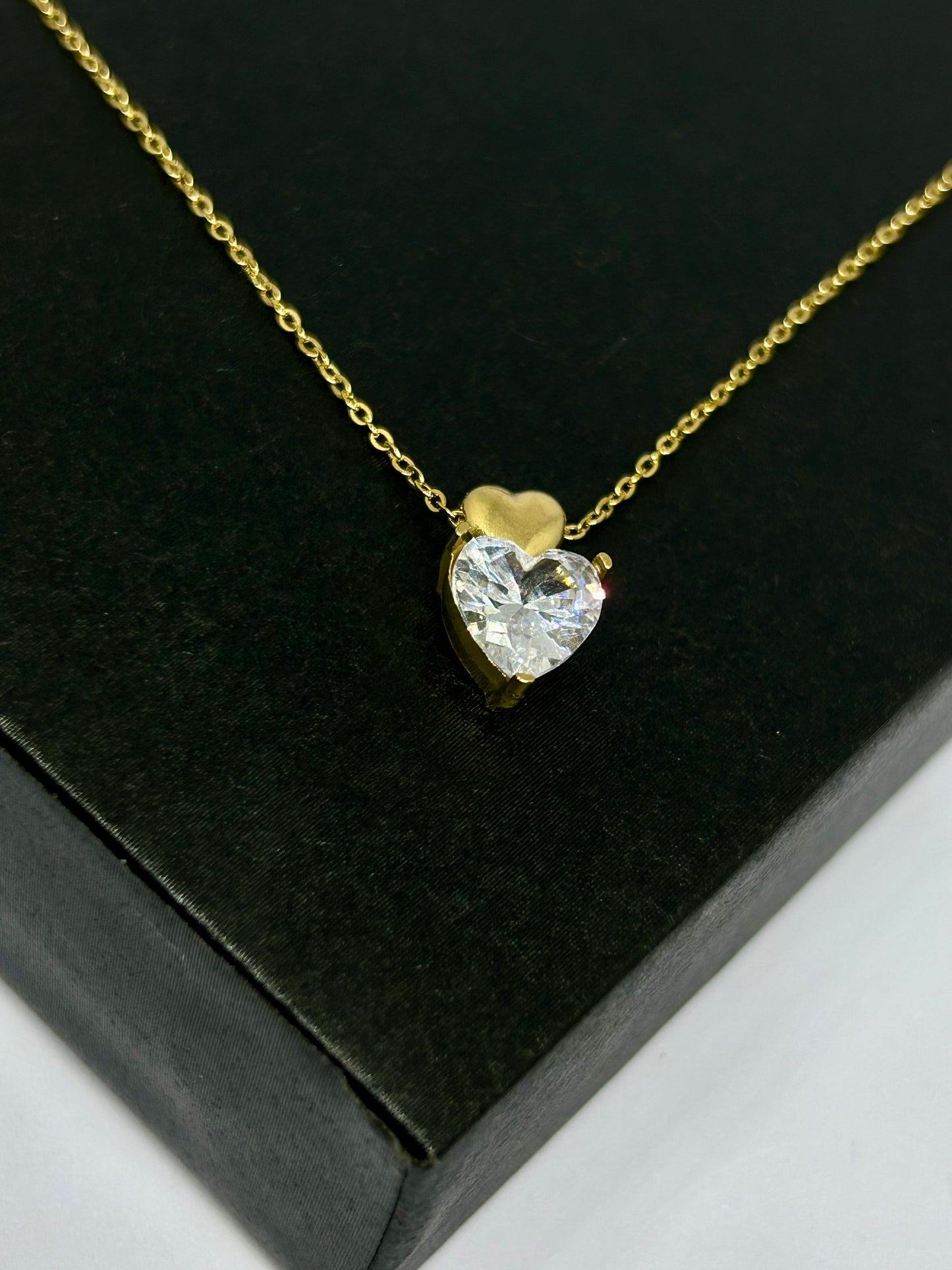 Golden & Diamond Heart Necklace