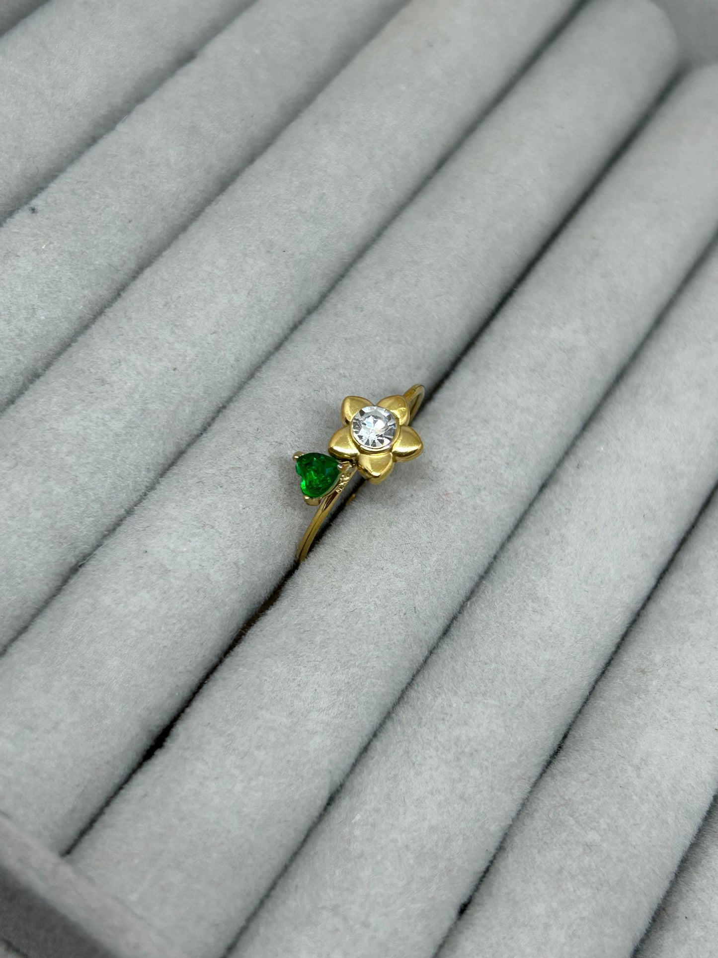 Blooming Heart Adjustable Ring