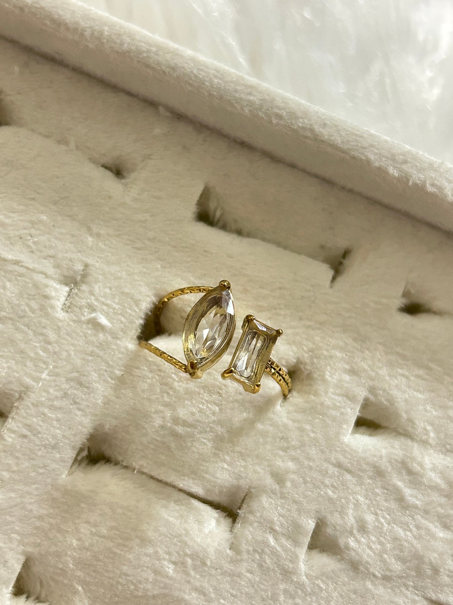 Dual Diamond Adjustable Ring
