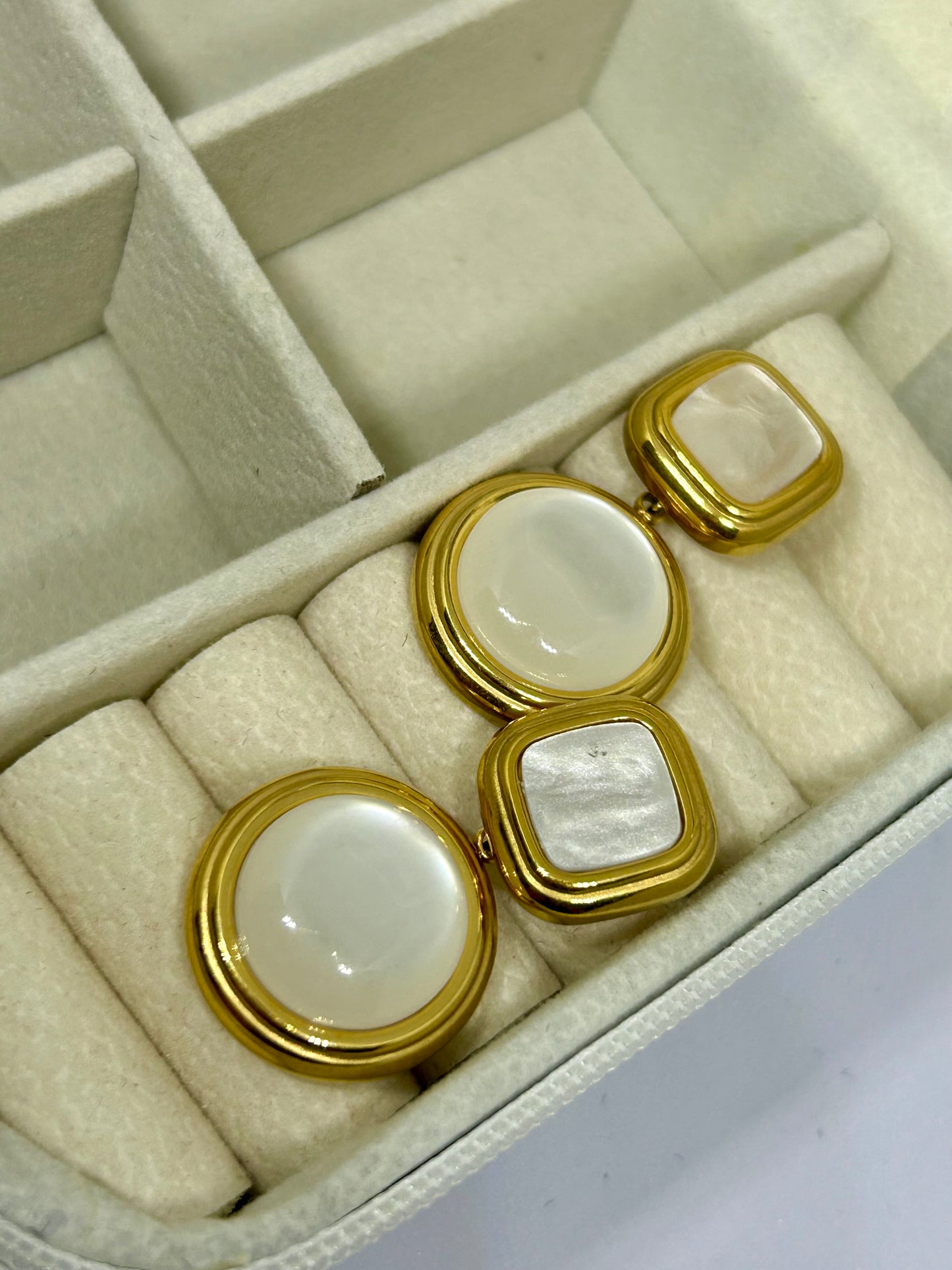 White Pearls Statement Earrings