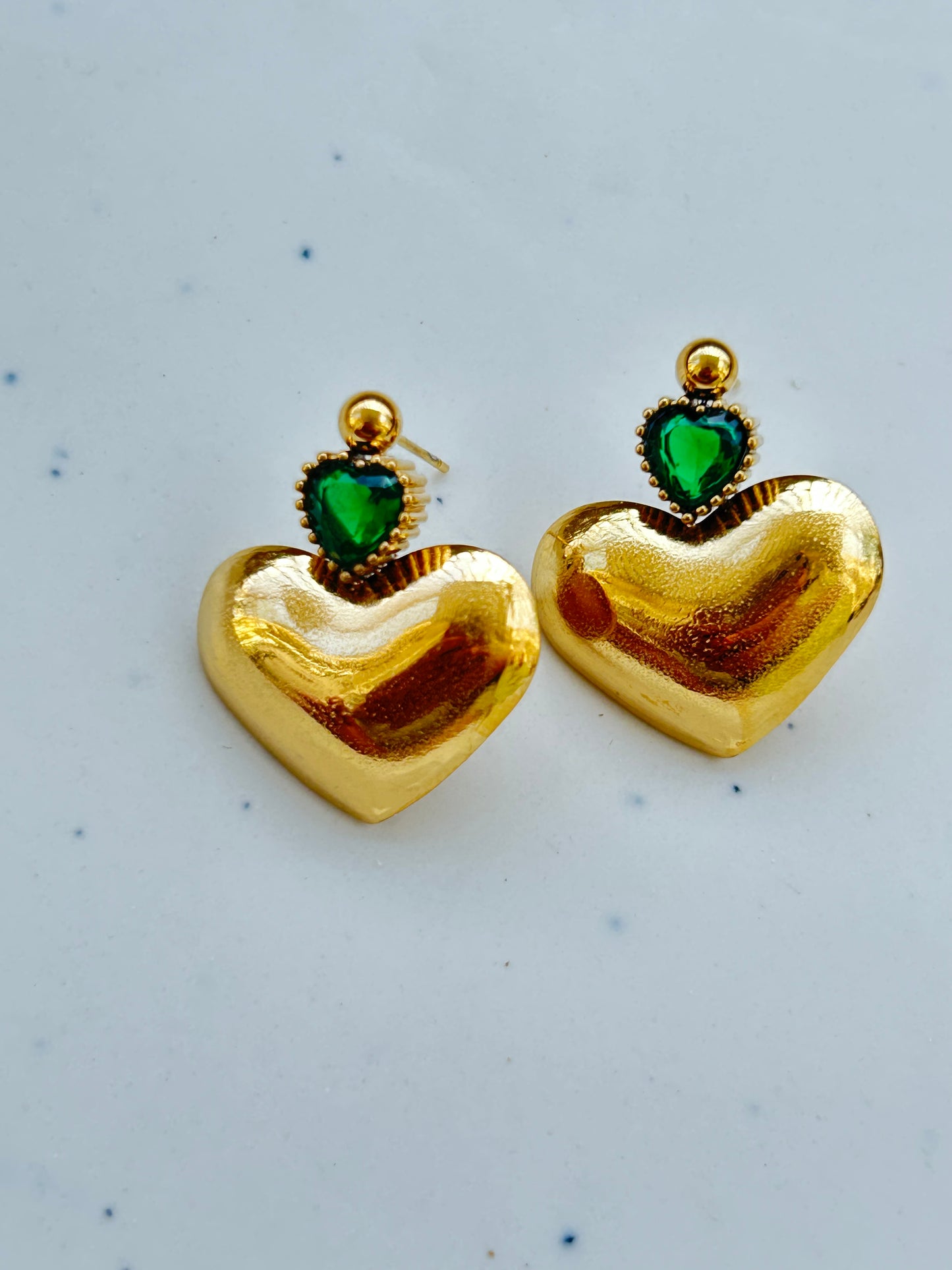 Emerald Heart Earrings