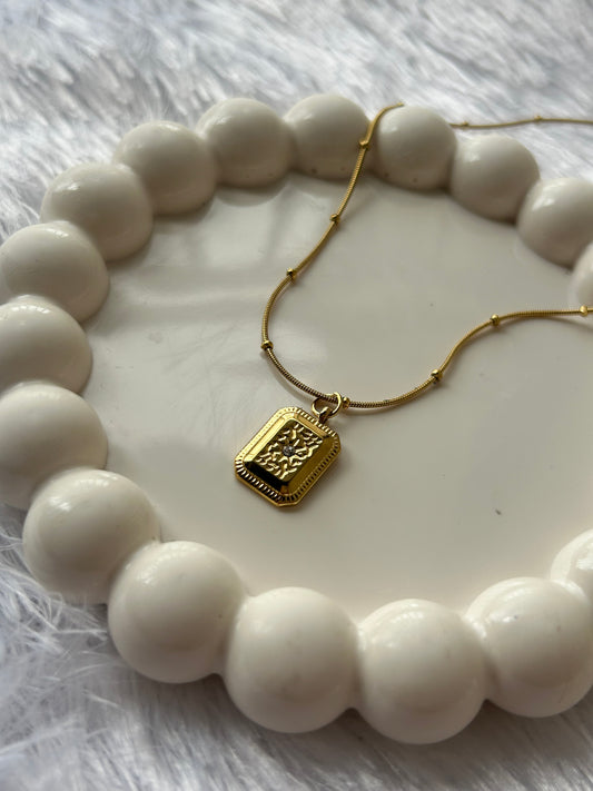 Antique Anti Tarnish Temple-Inspired Pendant Necklace