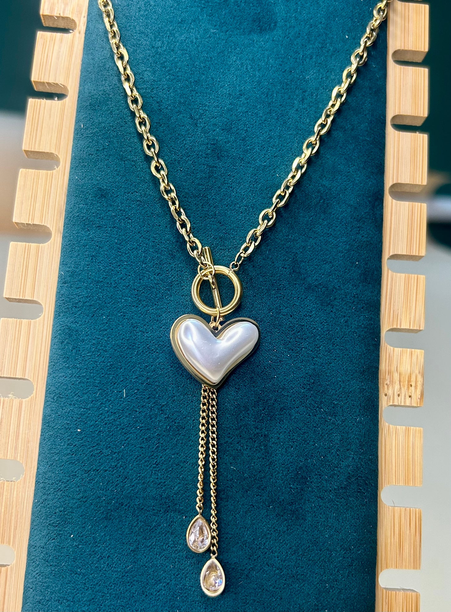 Open Heart Drop Anti Tarnish Necklace