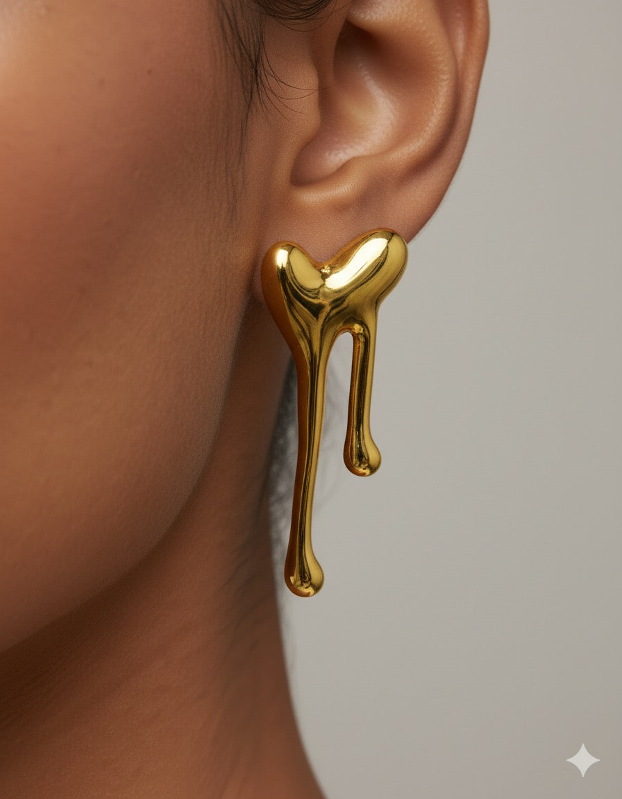 Drop Heart Earrings