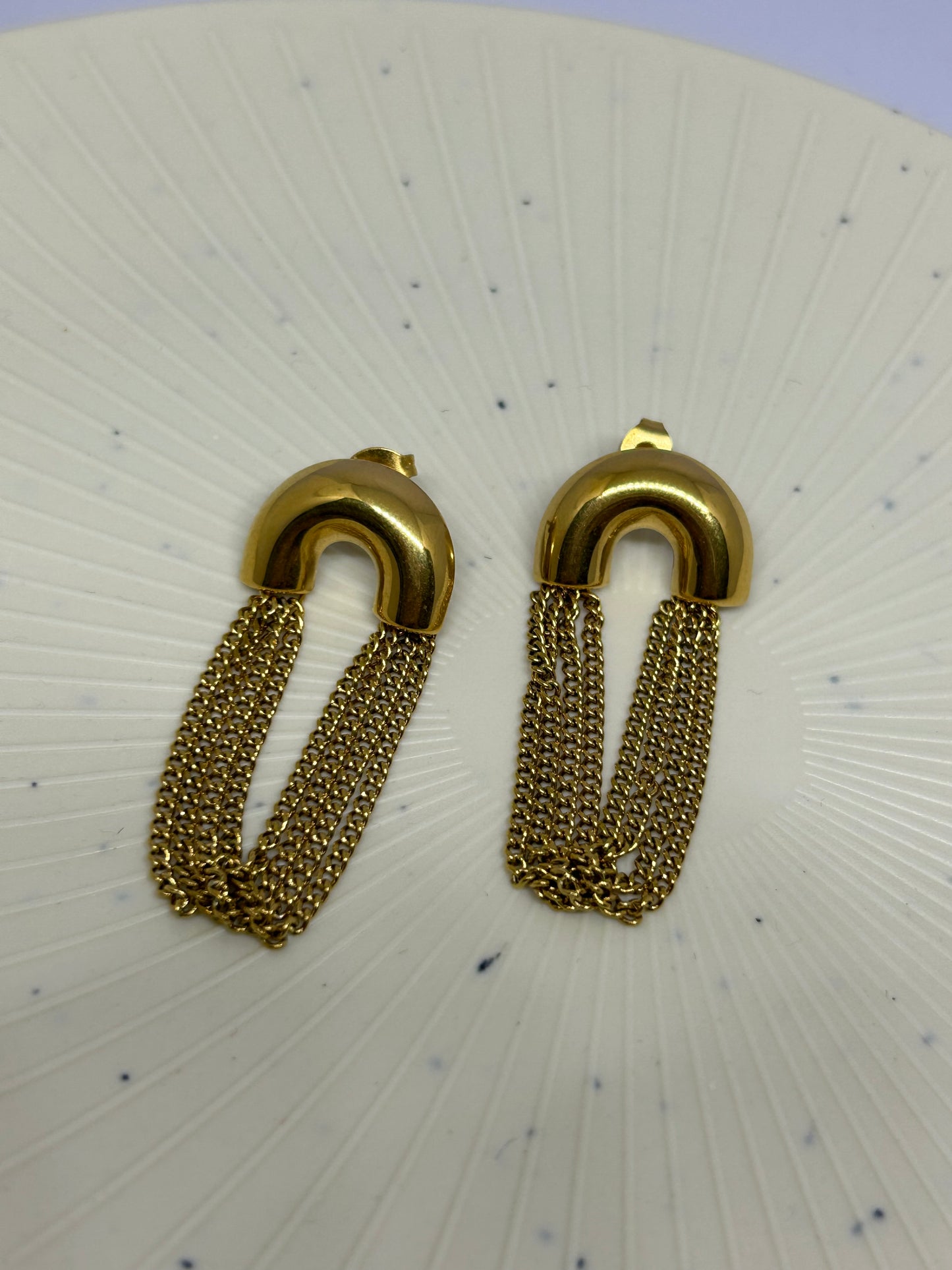 Golden Cascade Chain Earrings