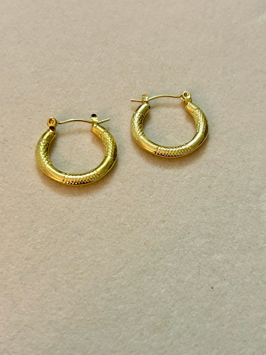 Half Textured Hoops