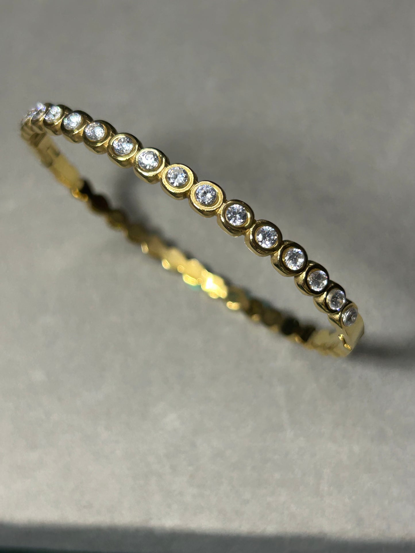 Gold Bezel CZ Tennis Bracelet