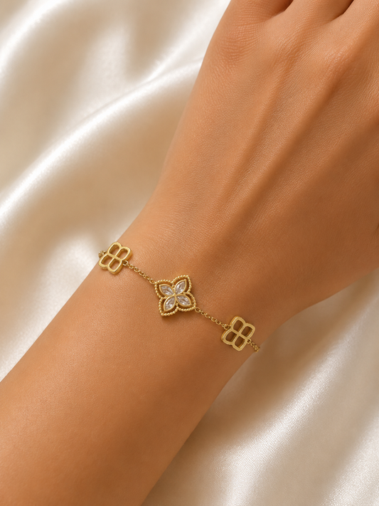 Golden Clover Diamond Bracelet