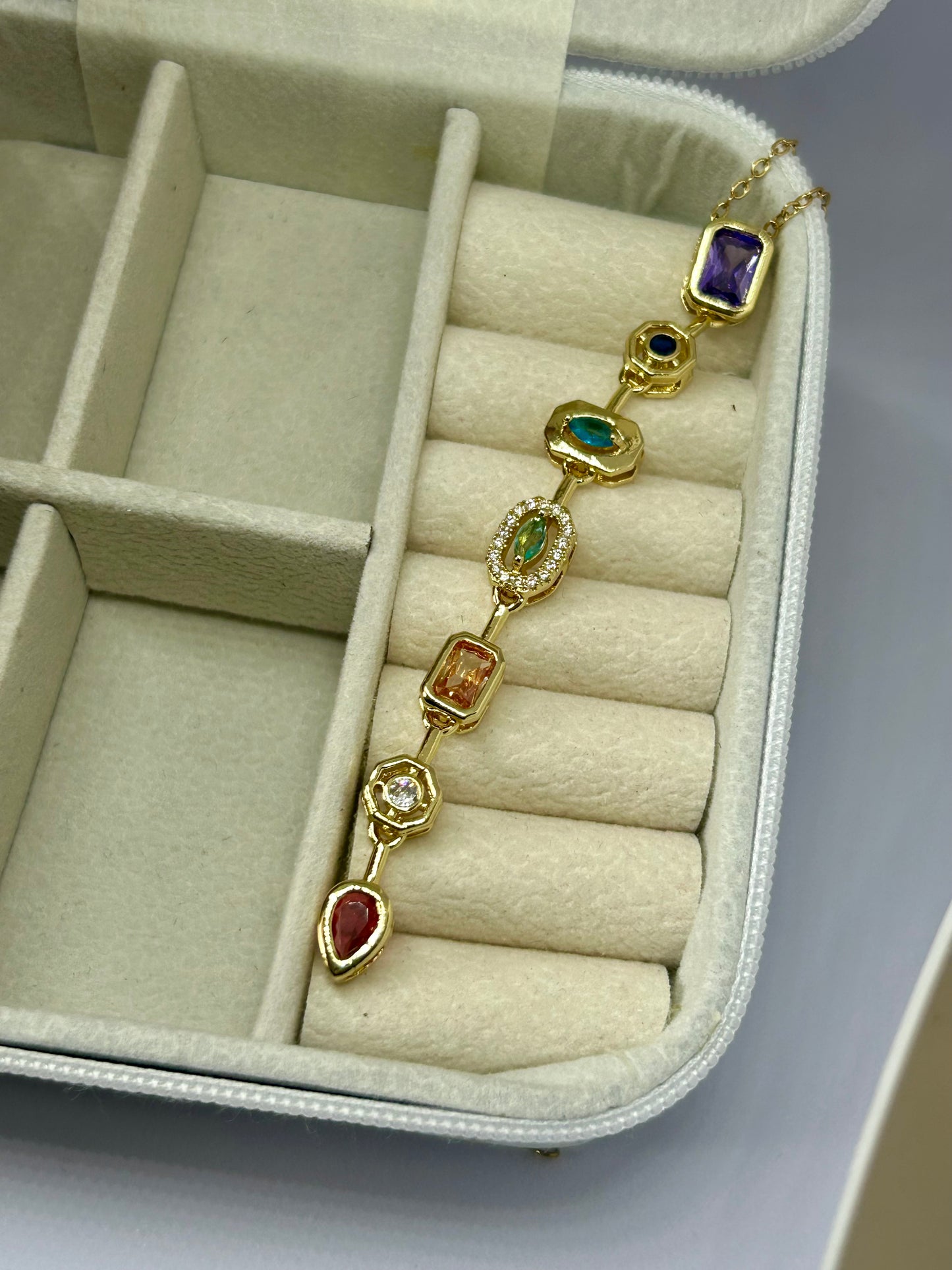 Prism Gemstone Lariat Necklace