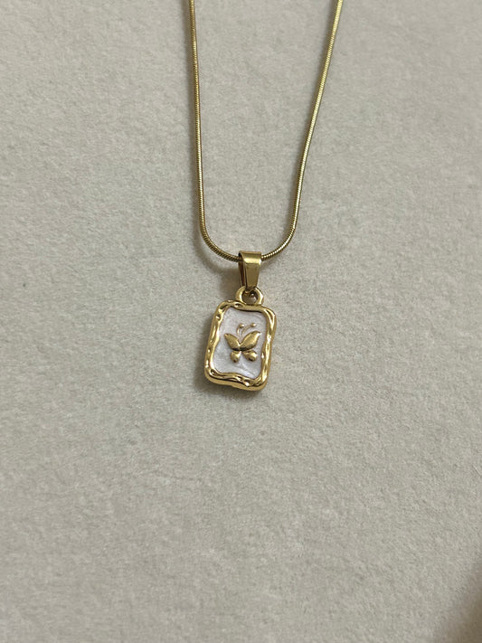 Rectangular Butterfly Necklace