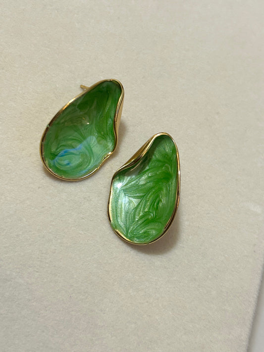 Emerald Leaf Earrings