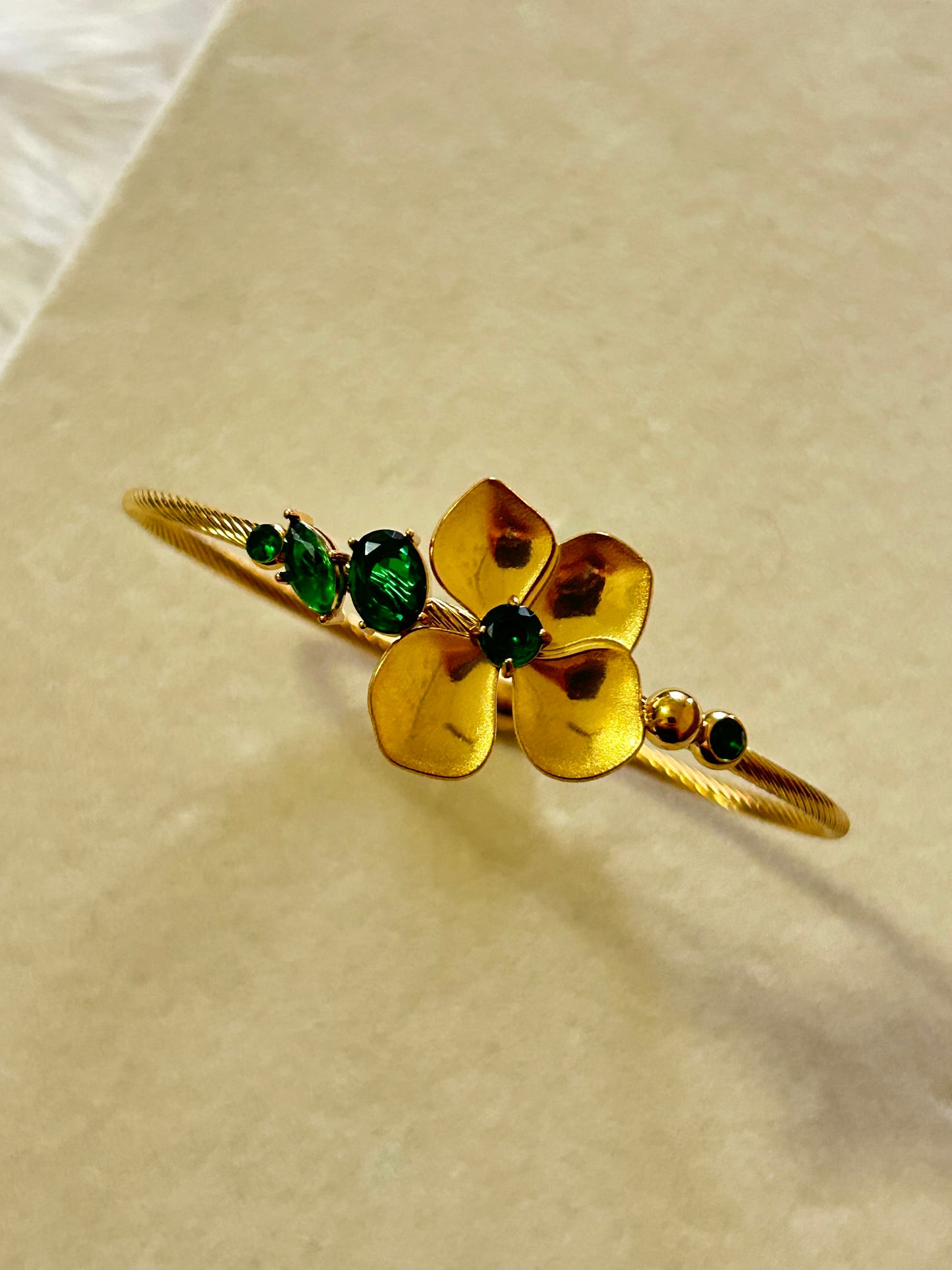 Emerald Flower Bracelet