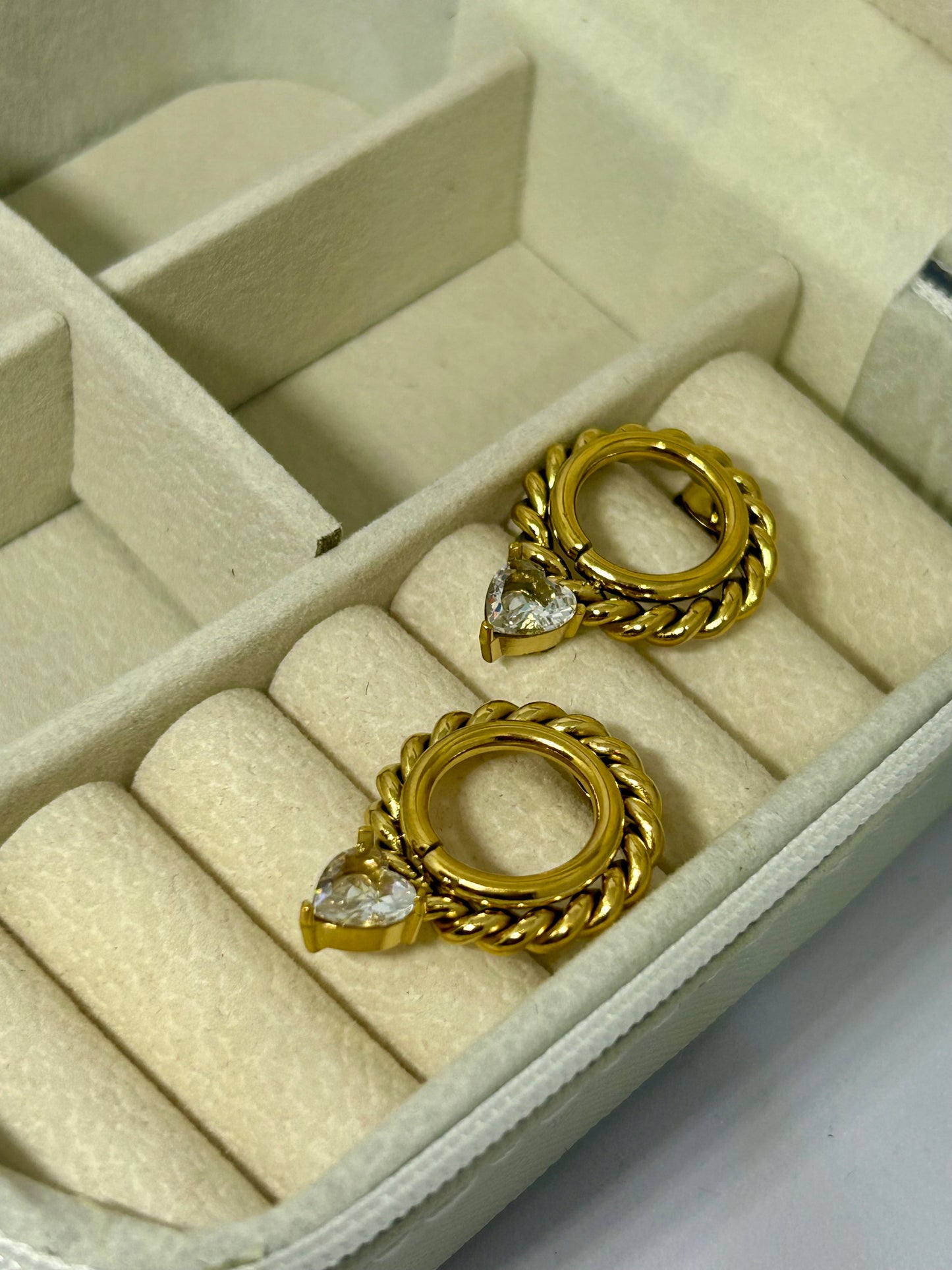 Twisted Halo Heart Earrings