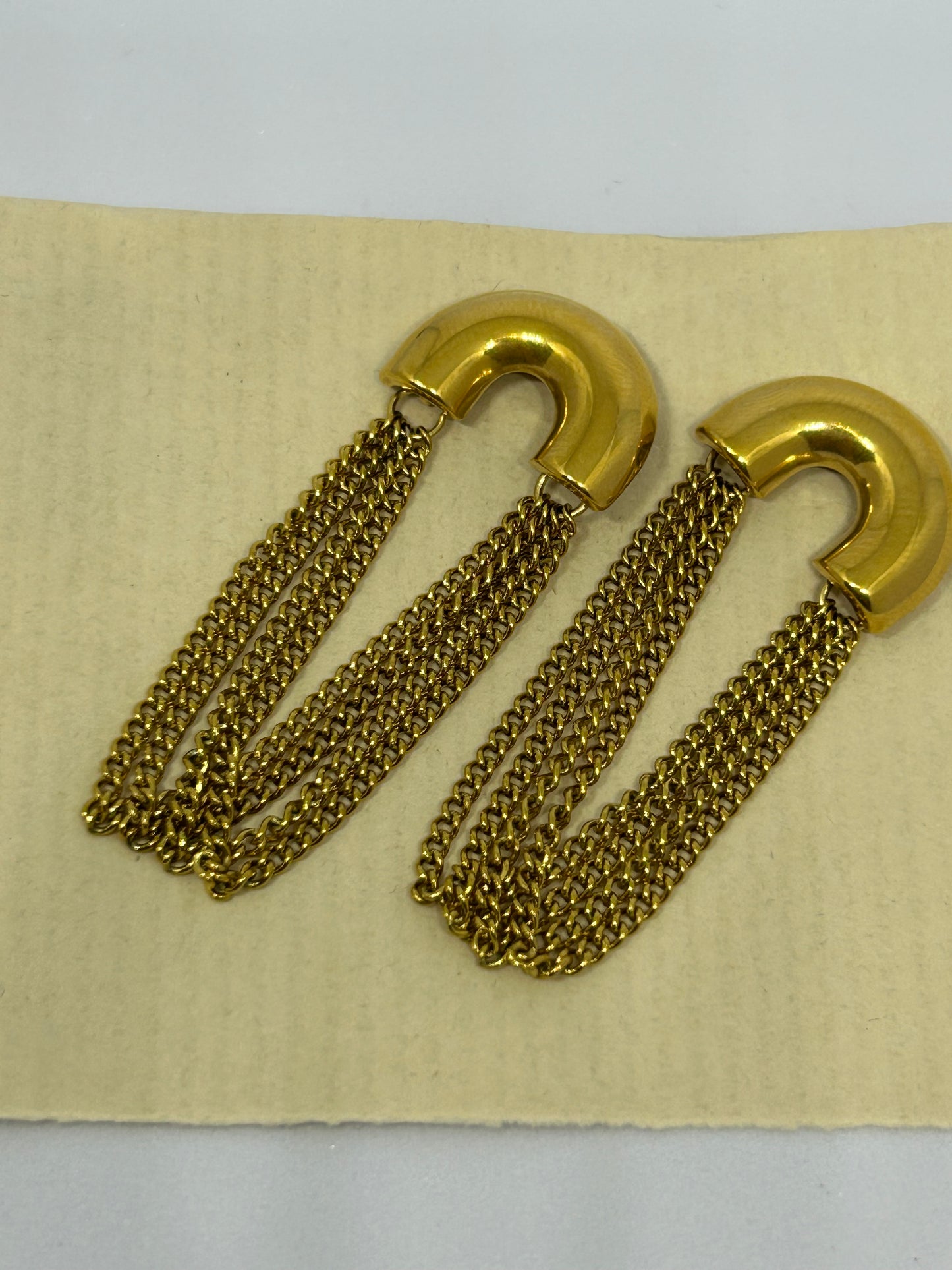 Golden Cascade Chain Earrings