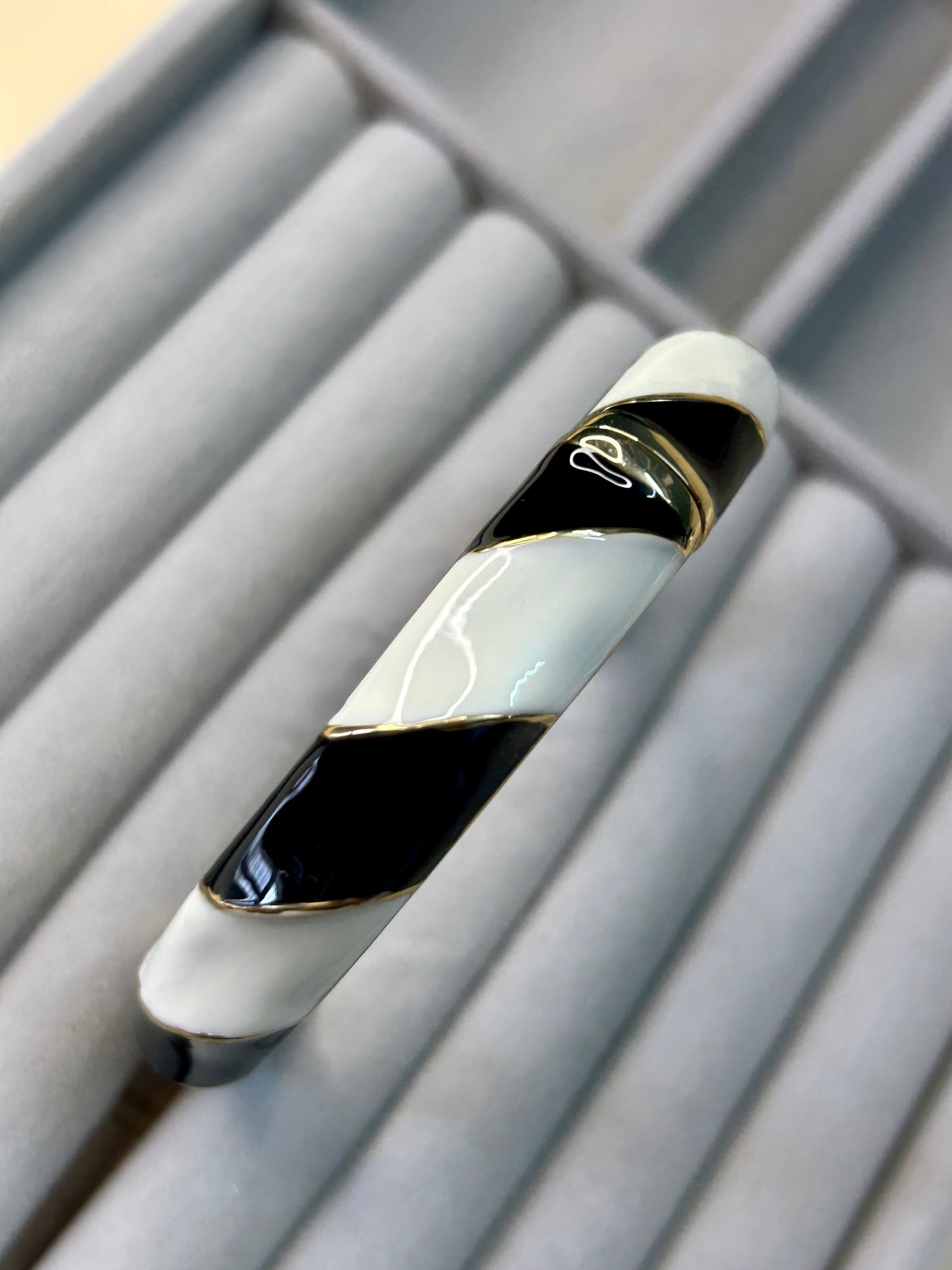 Noir Ivory Enamel Bangle