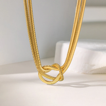 Double Knotted Layered Chain Necklace