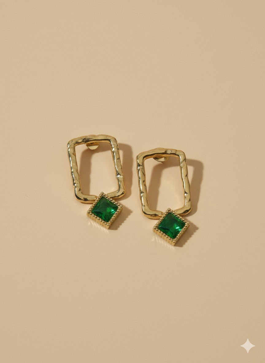 Emerald Frame Earrings