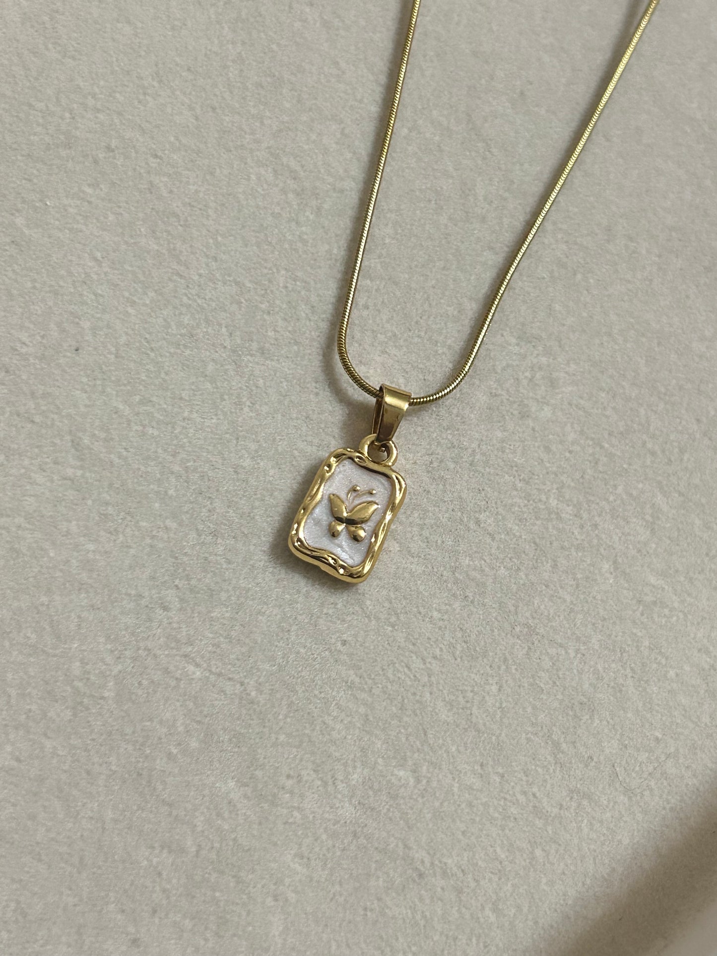 Rectangular Butterfly Necklace