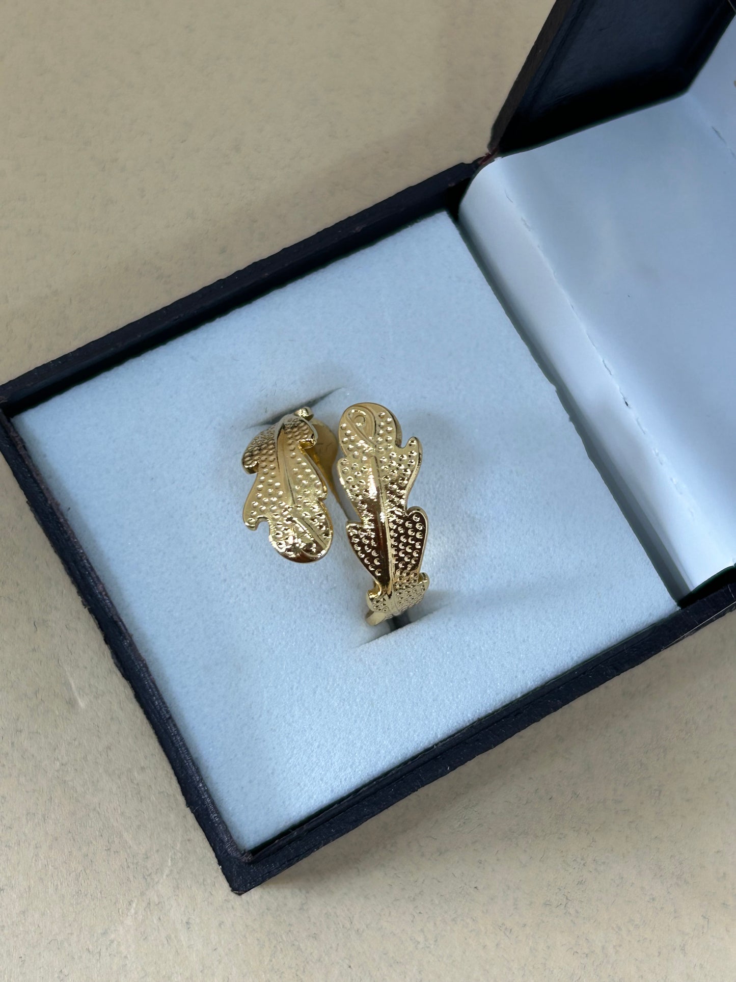 Feather Glow Adjustable Ring